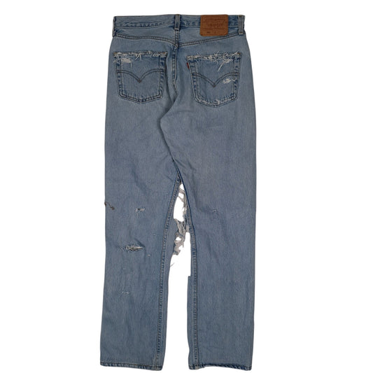 Womens Blue Levis Distressed Vintage 90s Made In USA Jeans