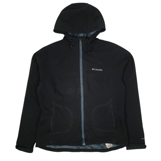 Womens Black Columbia Sportswear Company Fleece Lined Windbreaker Hoodie Coat