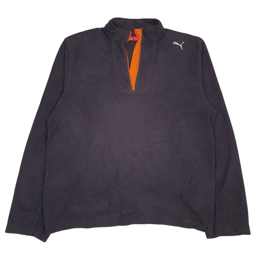 Mens Grey Puma Quarter Zip Jumper