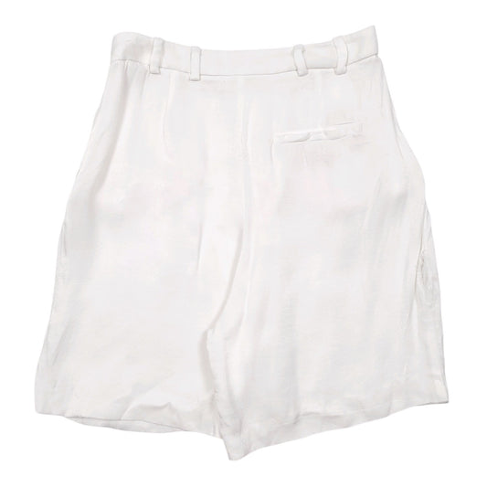 Womens White Zara Pleated Shorts