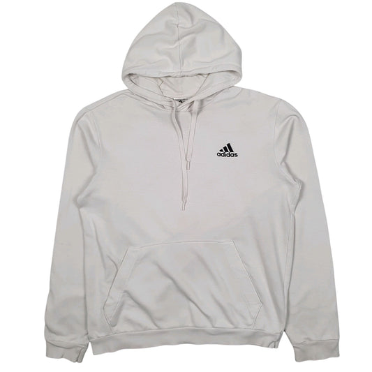 Mens White Adidas Hoodie Jumper