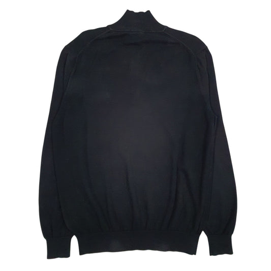 Mens Black Lacoste Quarter Zip Jumper
