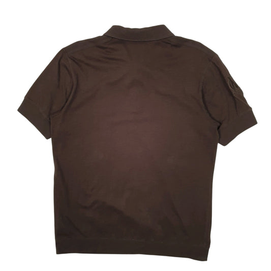 Mens Brown Adidas Hoodie Polo Shirt