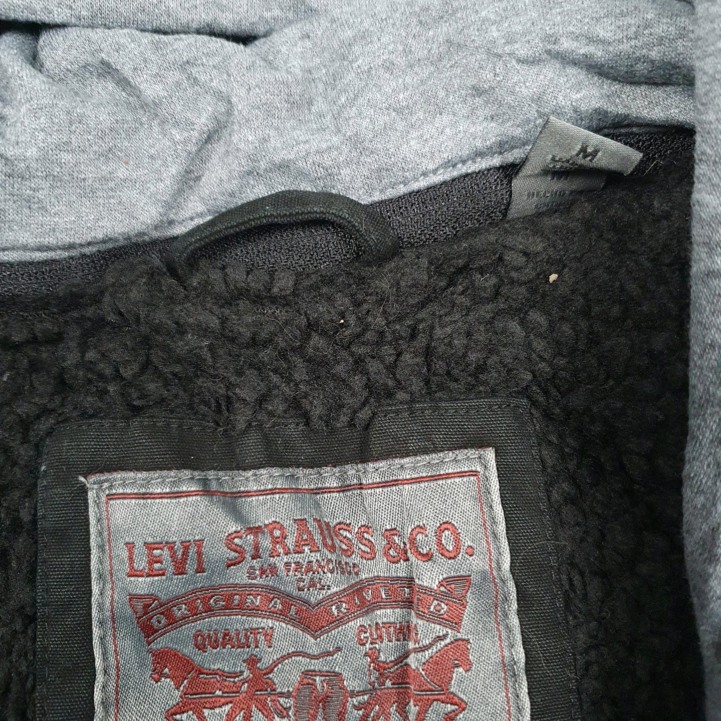 Mens Black Levis Padded Sherpa Lined Coat