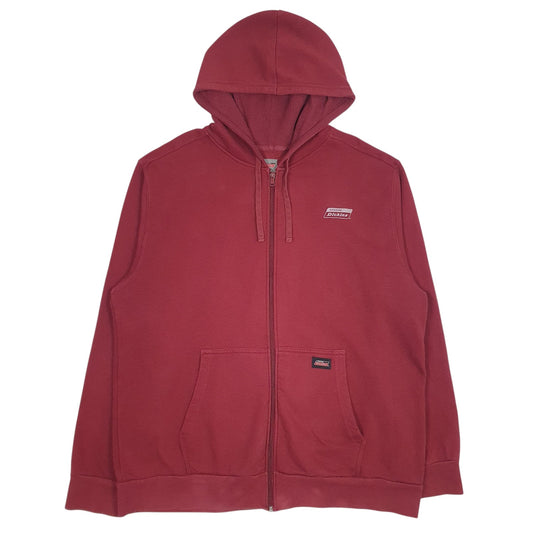 Mens Burgundy Dickies Full Zip Jumper