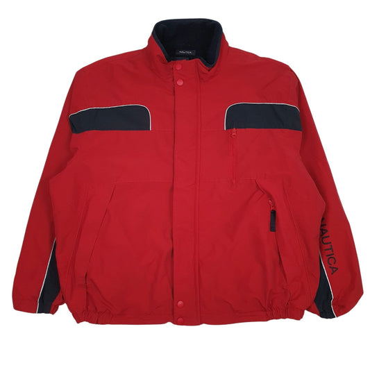 Mens Red Nautica Reversible Padded Full Zip Coat