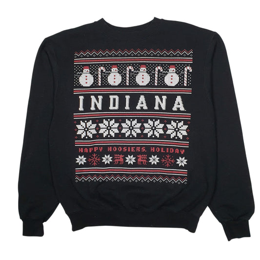 Mens Black Champion Indiana Hoodiers Christmas Xmas Crewneck Jumper