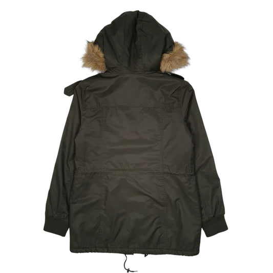 Womens Green Levis Sherpa Lined Coat