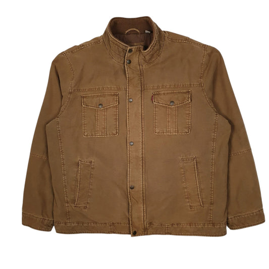 Mens Brown Levis Military Bomber Coat