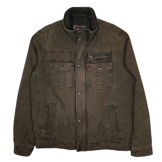 Mens Brown Levis Military Bomber Coat