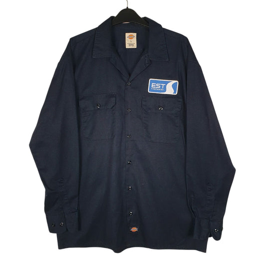 Mens Navy Dickies Long Sleeve Shirt