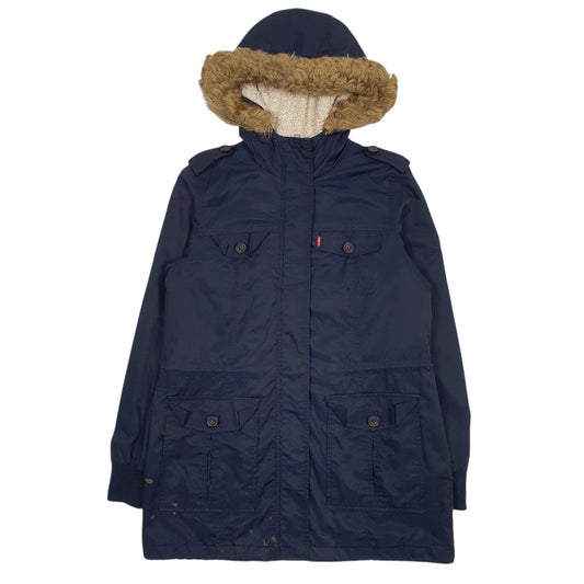 Womens Navy Levis Shepa Lined Coat