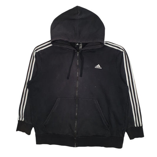 Mens Black Adidas Hoodie Full Zip Jumper