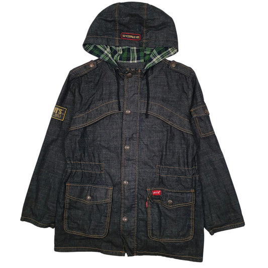 Womens Navy Levis Denim Longline Coat