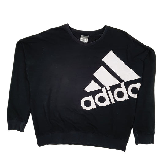 Womens Black Adidas Baggy Crewneck Jumper