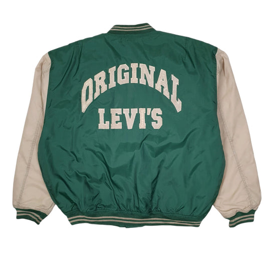 Mens Green Levis College Varsity Vintage 90s Coat