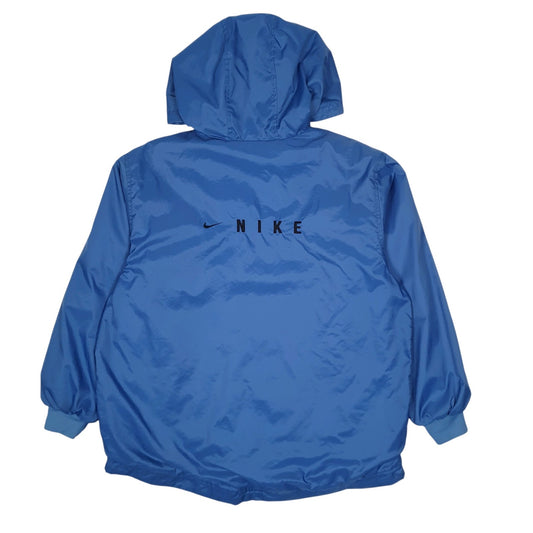 Womens Blue Nike Vintage 90s Fleece Lined Coat