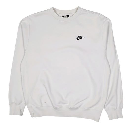Mens White Nike Crewneck Jumper
