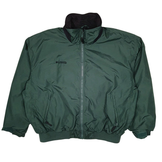 Mens Green Columbia Sportswear Company Windbreaker Fleece Lined Full Zip Coat