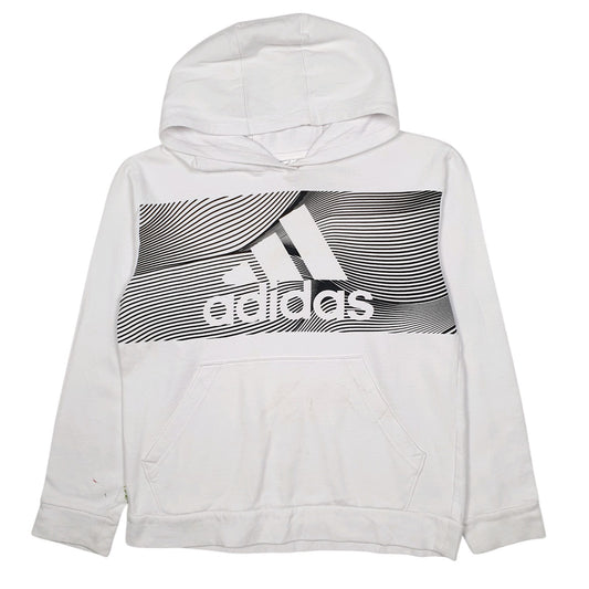 Womens White Adidas Hoodie Jumper
