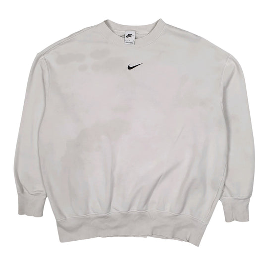 Mens White Nike Baggy Crewneck Jumper
