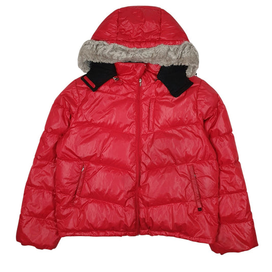 Womens Red Nautica Hooded Coat