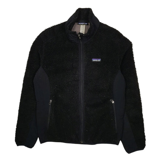 Womens Black Patagonia Retro X Deep Pile Fleece Full Zip Coat