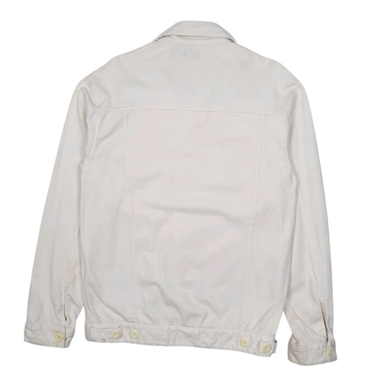 Mens White Dickies Trucker Windbreaker Coat