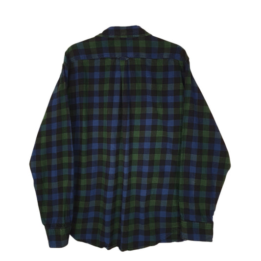Mens Blue Eddie Bauer Thick Flannel Plaid Shirt