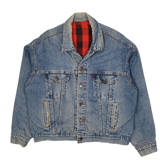 Mens Blue Levis Vintage 90s Blanket Lined Type 3 Trucker Full Zip Coat