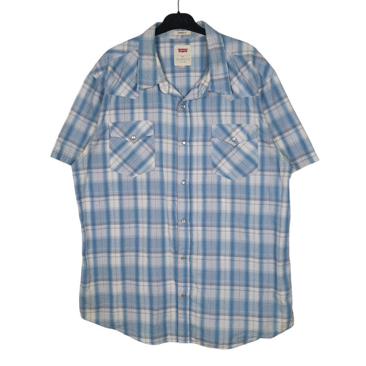 Mens Blue Levis Short Sleeve Shirt