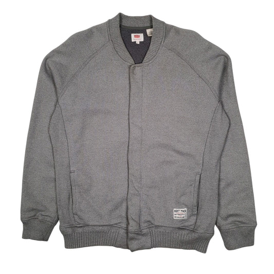 Mens Grey Levis Varsity College Jacket Full Zip Jumper