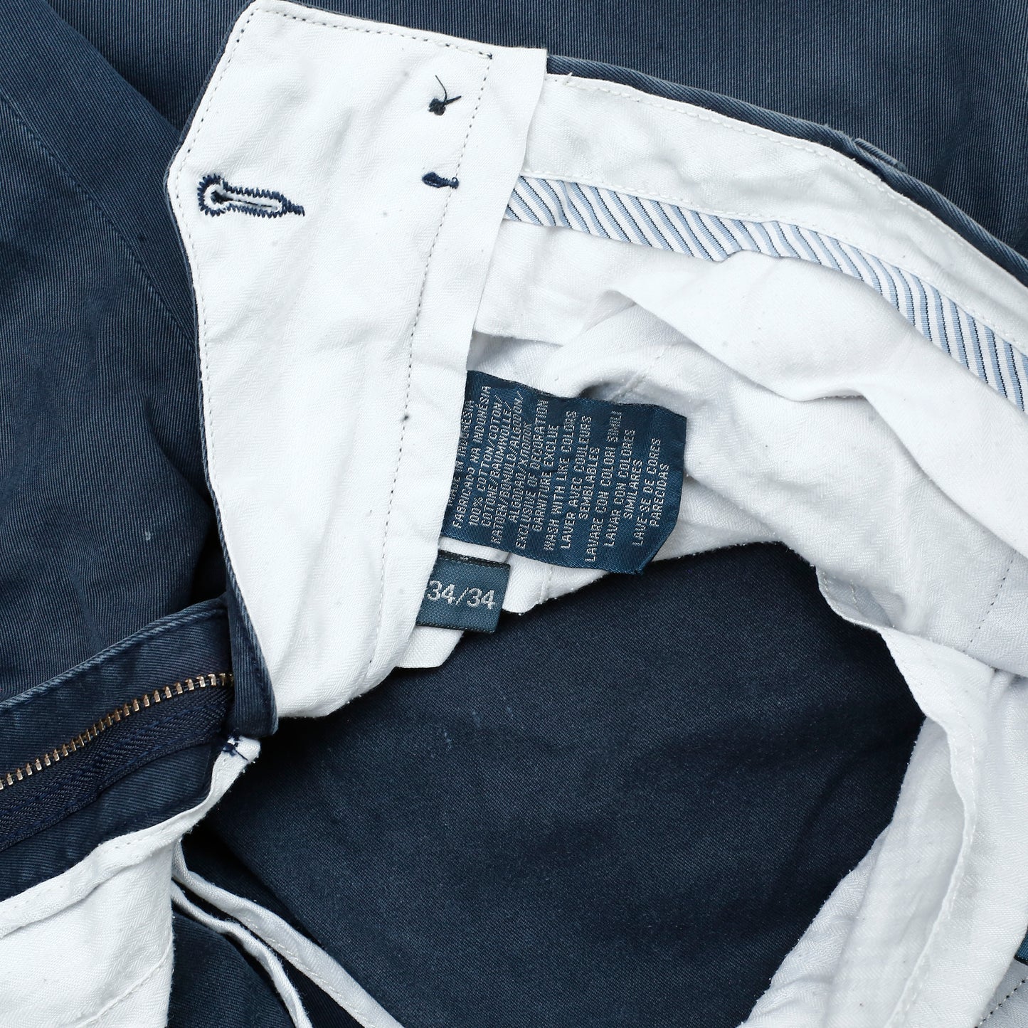 POLO RALPH LAUREN Chino Trousers Custom Fit Navy Mens W34 L34