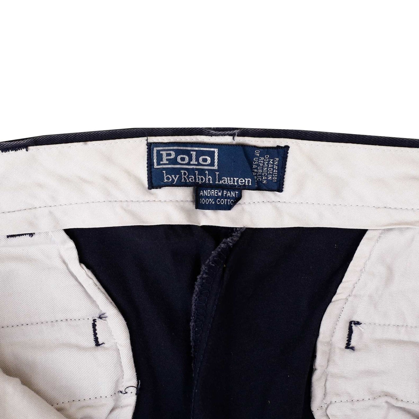 POLO RALPH LAUREN Chino Andrew Pant Vintage 90s Trousers Navy Mens W35 L32