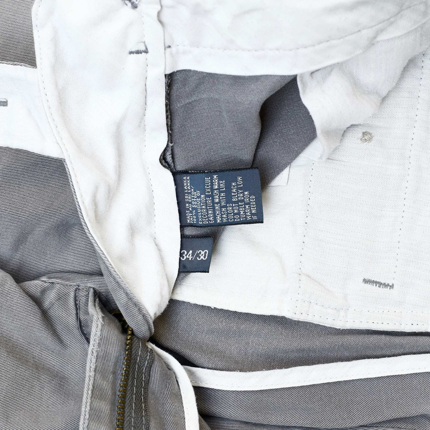 POLO RALPH LAUREN Chino Trousers Suffield Pant Grey Mens W34 L30