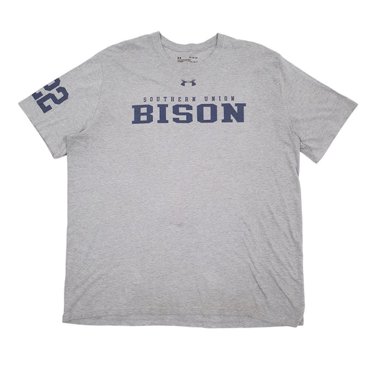 UNDER ARMOUR Grey T Shirt Tee Heat Gear Short Sleeve Cotton Mens XL