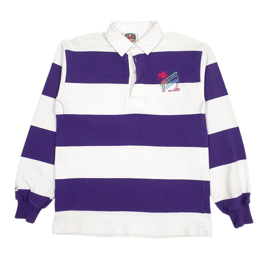 BARBARIAN White Polo Shirt Rugby USA Field Hockey Long Sleeve Cotton Mens S