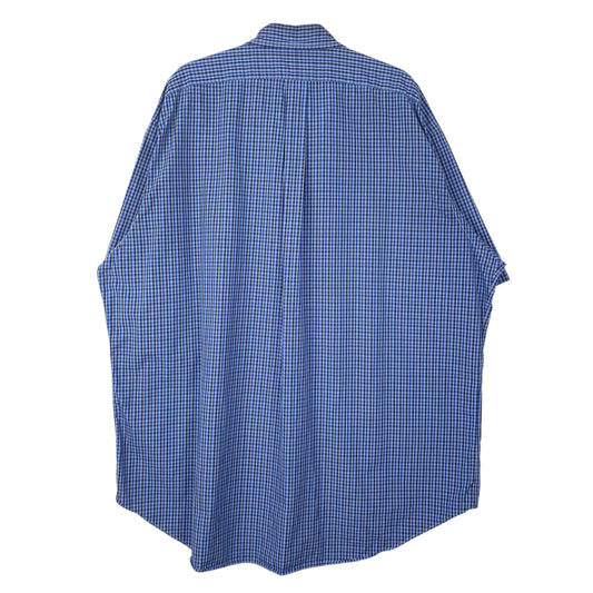 RALPH LAUREN Blue Gingham Shirt Classic Fit Short Sleeve Casual Cotton Mens XXL