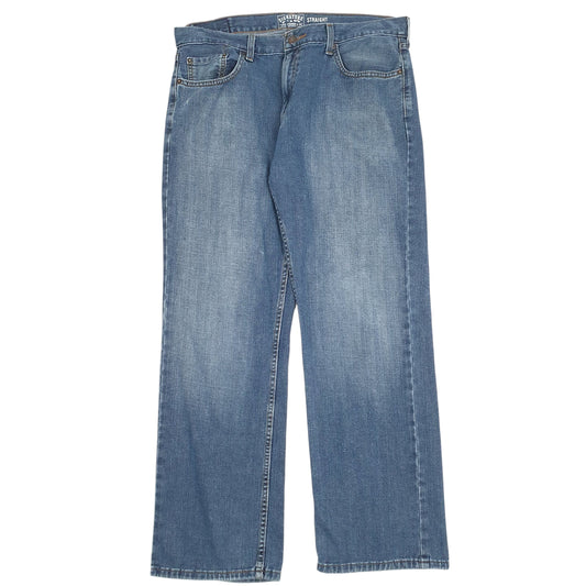 LEVIS Signature Jeans Straight Fit Blue Denim Trousers Mens W36 L30