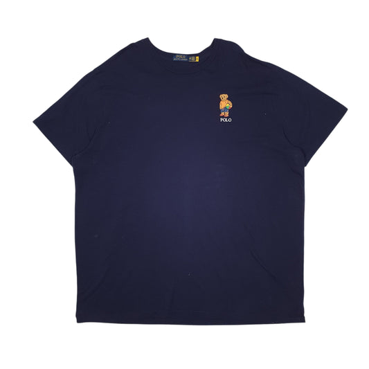POLO RALPH LAUREN Navy T Shirt Tee Polo Bear Basketball Short Sleeve Cotton Mens 3XB