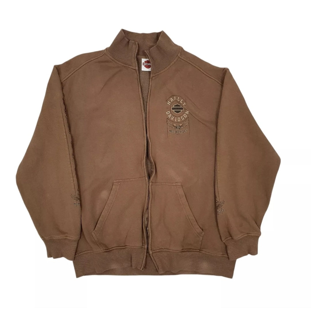 Mens Harley Davidson Beige Full Zip Jumper L – Bundl Clothing
