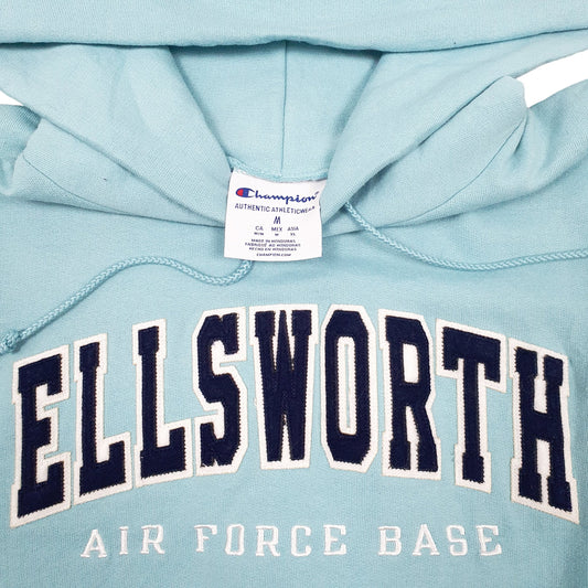 Mens Blue Champion Ellsworth Air Force Base Hoodie Jumper