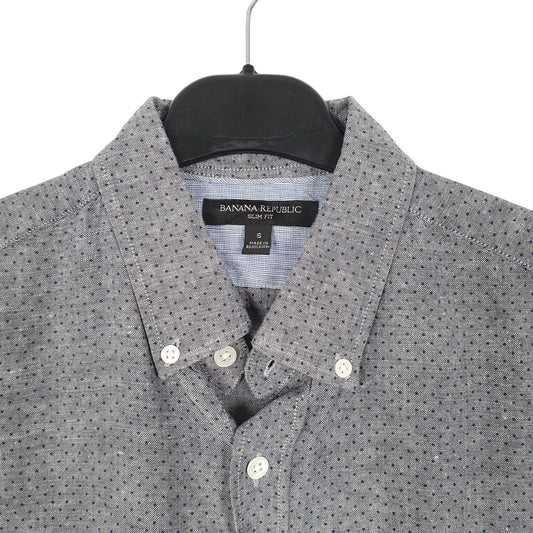 Mens Grey Banana Republic Dots Long Sleeve Shirt