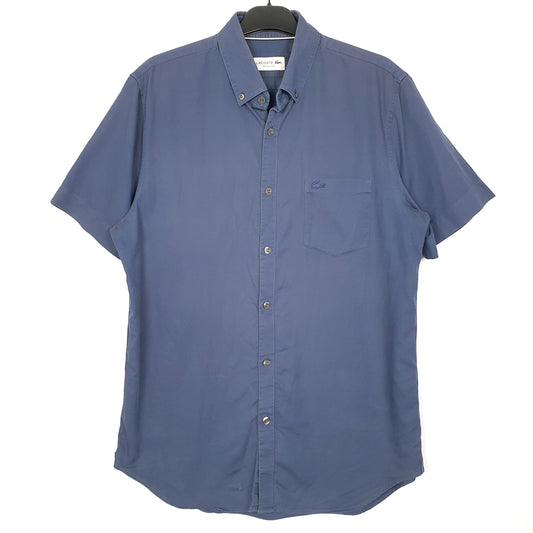 Mens White Lacoste Short Sleeve Shirt