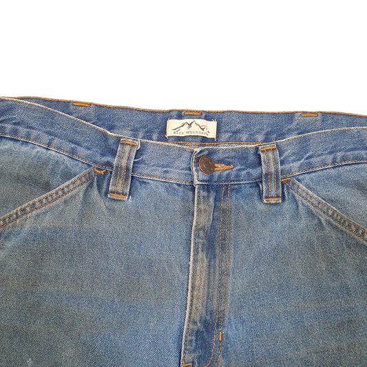 Mens Blue Blue Mountain Workwear Jeans Denim Carpenter Trousers