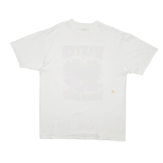 Mens White Oneita Single Stitch Vintage 90s Short Sleeve T Shirt