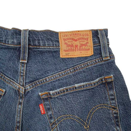 Womens Blue Levis 501 Jorts Hot Pants Denim Shorts