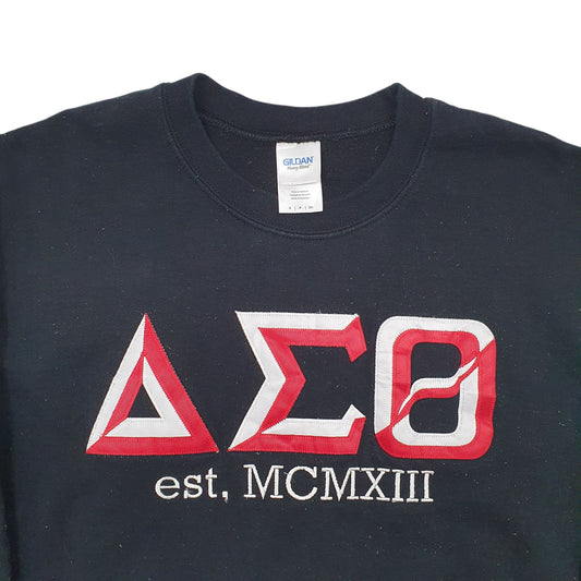 Womens Black Gildan Crewneck Jumper