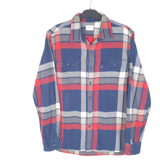 Mens Navy Levis Flannel Overshirt Shacket Long Sleeve Shirt