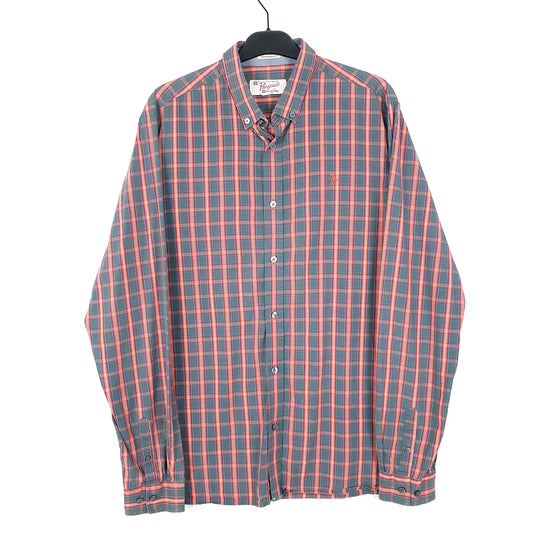 Mens Red Penguin Oxford Long Sleeve Shirt